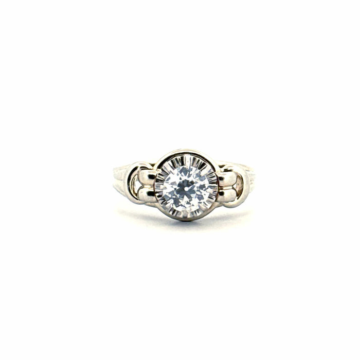 Bague 57 Solitaire or blanc diamant 58 Facettes 89-GS33898