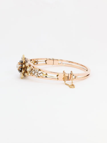Bracelet Bracelet Napoléon III  fleur mobile or rose diamants taille ancienne 58 Facettes 1085.3