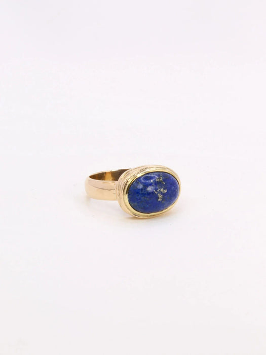 Bague 55 Bague vintage lapis lazuli or jaune 58 Facettes 1039.2