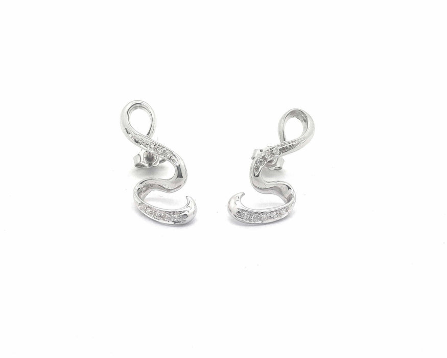 Boucles d'oreilles en or blanc avec diamants de 0,16 ct