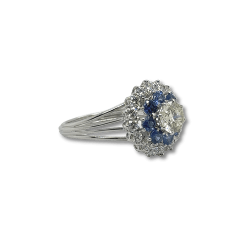 Bague 66 Bague Marguerite Or blanc - Saphirs et Diamants 58 Facettes 1.0000422/4