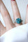 Bague Bague Cocktail Zircon bleu et diamants sur platine 58 Facettes