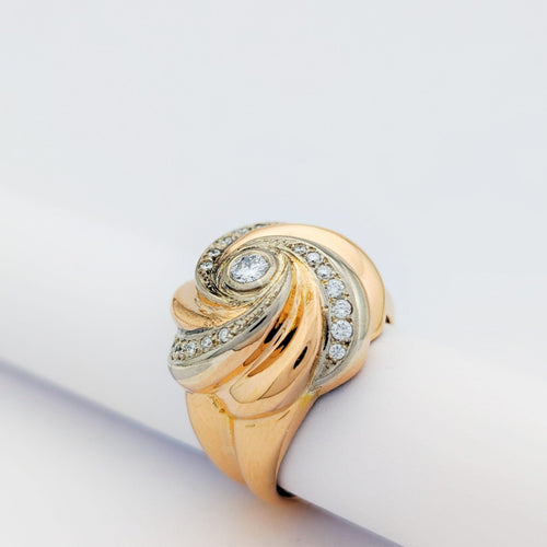 Bague 54 Bague Tourbillon 2 ors et diamants 58 Facettes 32272