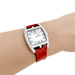 Montre Montre Hermès, "Cape Cod Tonneau", en acier et diamants sur cuir. 58 Facettes 34299