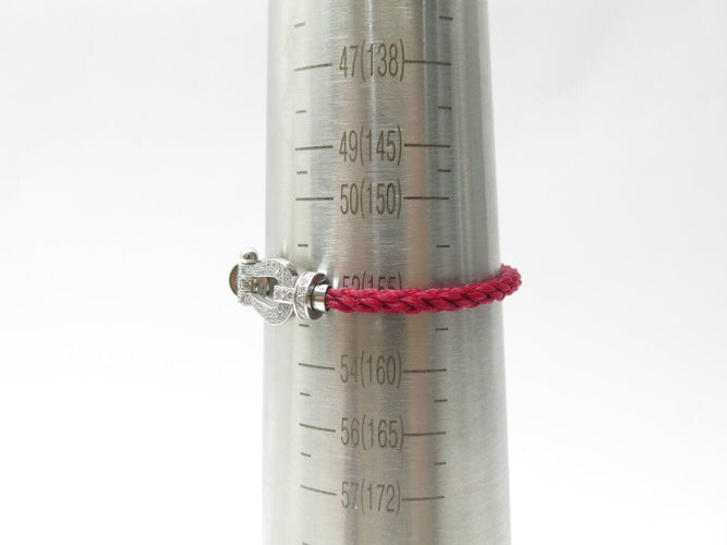 Bracelet bracelet FRED force 10 gm ob0050 t15 or blanc 18k diamants 0.9ct 2 cables 58 Facettes 269619