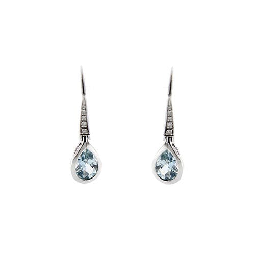 Boucles d'oreilles Boucles d'oreilles en aigue-marine et diamants 58 Facettes 29435
