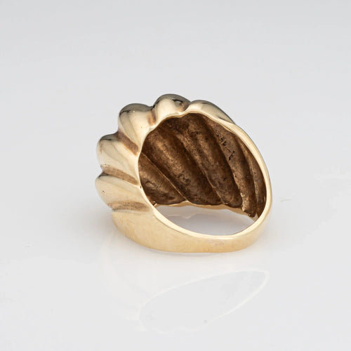 Bague 56.5 Bague en or cannelée vintage des années 70 58 Facettes G13427