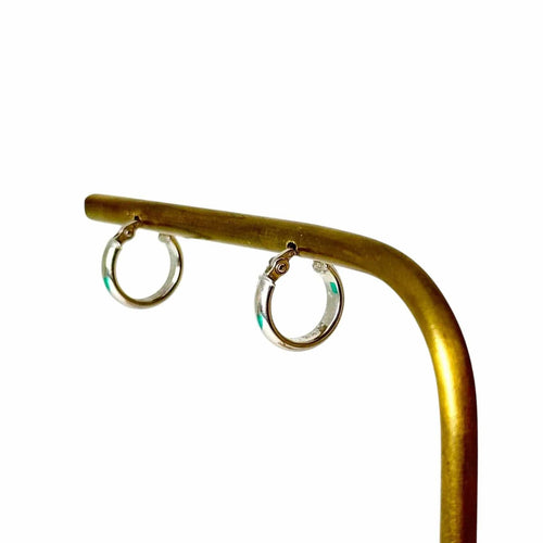 Boucles d'oreilles Mini créoles or gris 58 Facettes