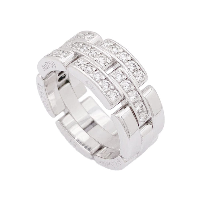 Bague 51 Bague Cartier "Maillon Panthère" or blanc, diamants. 58 Facettes 33862