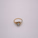Ring 53 Solitaire crossed Yellow Gold Diamonds and Aquamarine 58 Facettes 2-GSJE247
