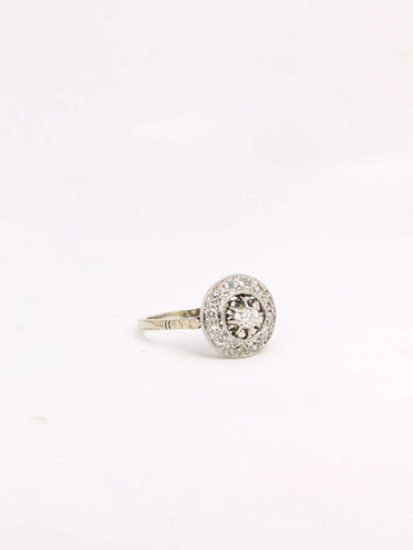 Bague Bague Belle Epoque ronde diamants taille ancienne 58 Facettes J312