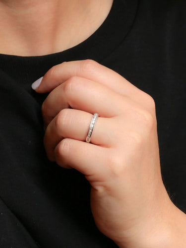 Bague 51 Bague diamants baguette or blanc 58 Facettes J366