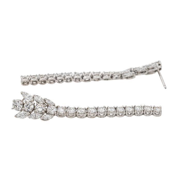 Boucles d'oreilles Pendantes Or blanc Diamant