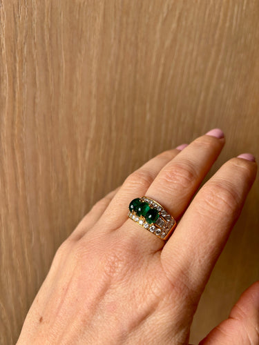 Bague BULGARi - Bague Trombino en or et diamants émeraude, années 1970 58 Facettes