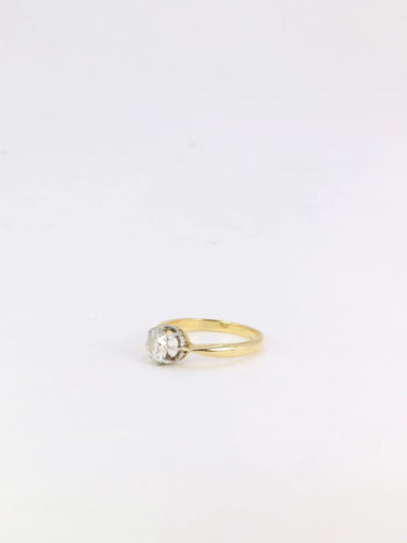 Bague 50 Solitaire or platine diamant taille ancienne 0.7ct 58 Facettes J218BIS