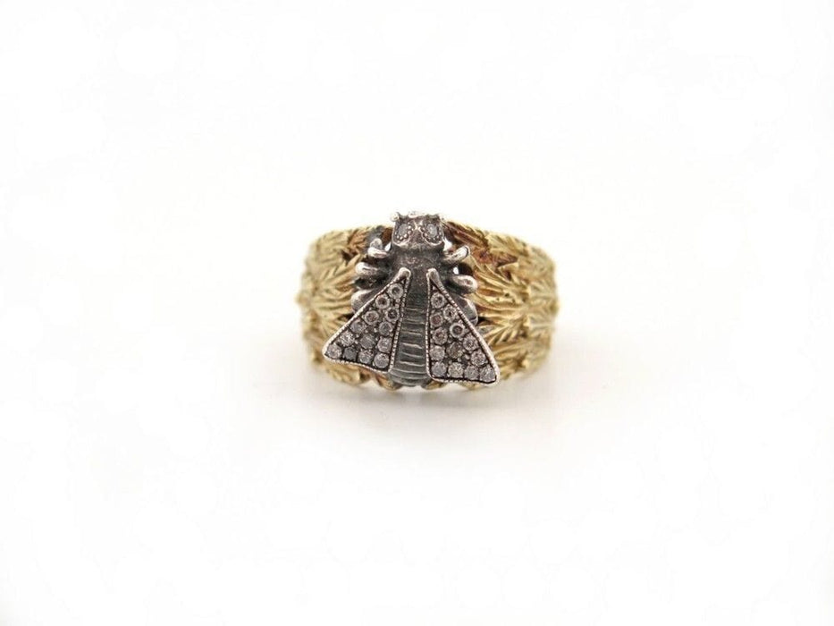 Bague 52 bague GUCCI abeille le marche des merveilles en or jaune 18k argent 800 58 Facettes 259402