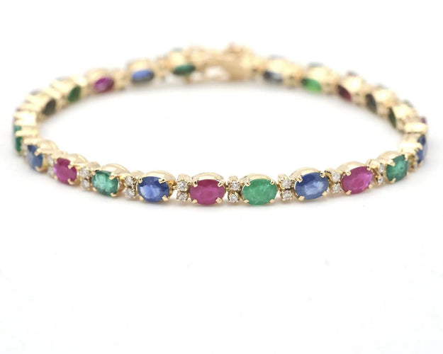 Bracelet Bracelet en or jaune orné de pierres précieuses 58 Facettes 14595