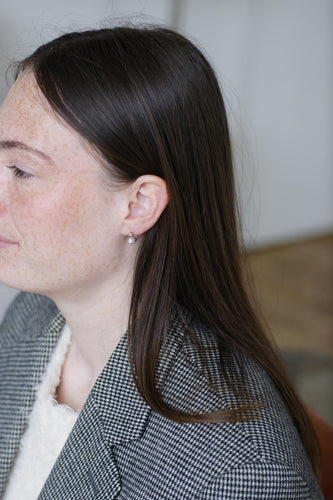 Boucles d'oreilles Dormeuses Diamants 0.60 Ct Or Rose et Platine 58 Facettes