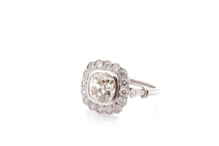 Bague 53 Bague diamant de 2,17cts  NR/SI2 en platine 58 Facettes 27453-27354