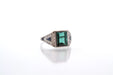 Bague 54 Bague vintage Art Déco Tourmaline verte 58 Facettes 25310