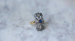 Bague 52.5 Bague ancienne or jaune, argent, saphir, diamants 58 Facettes