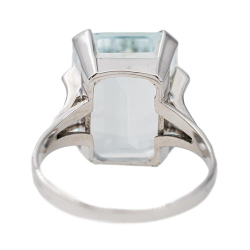 Bague 57 Bague Or blanc Aigue Marine 58 Facettes 2905359CN