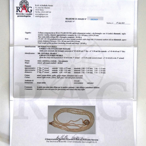 Collier Collier ancien en or jaune avec perles et diamants 58 Facettes