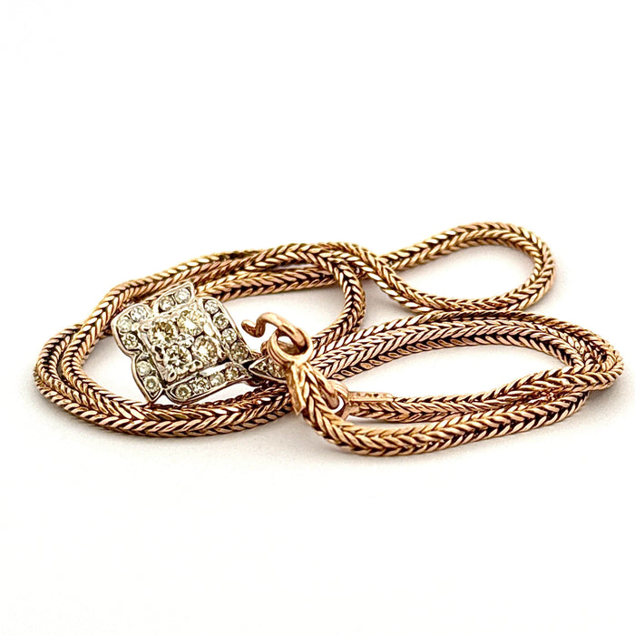Collier Chaîne maille serpent et pendentif diamant 58 Facettes