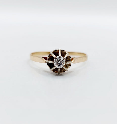 Bague 60.5 Bague solitaire art déco or rose et diamant 58 Facettes A05709