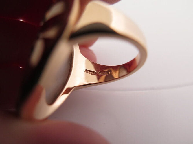 Bague 52 bague BULGARI intarsio nacre t52 en or rose 18k 14.3gr serti diamants 58 Facettes 267206