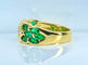 Bague 53 Bague jonc en or jaune, émeraudes navettes et diamants 58 Facettes AB576 bis