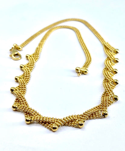 Collier Collier en or jaune 18 carats à décor de petites boules 58 Facettes AB528