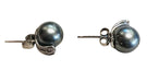 Boucles d'oreille or blanc serties de 2 perles de culture grises et 2 diamants 58 Facettes 2924 A