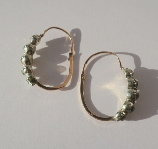 Boucles d'oreilles Boucles d’oreilles Poissardes 1798-1809 Pierres facettées or rose et argent 58 Facettes