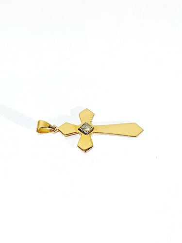 Pendenti Croix Or Rose Diamant