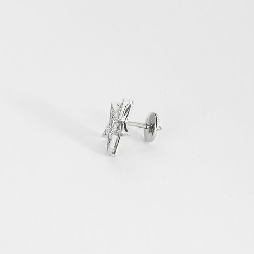 Boucles d'oreilles Boucles d'oreilles à motif d'étoiles en or blanc et diamants 58 Facettes ANG0783