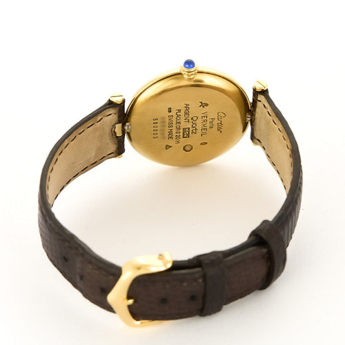 Montre CARTIER - Montre Modèle Vendôme Must en argent plaqué or cadran "deux tons" gris et blanc 58 Facettes