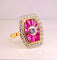 Bague 50 Bague or jaune diamants et rubis, style Art Déco 58 Facettes AB484