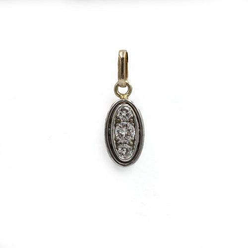 Pendentif Ovale - Or Bi-Colore & Diamants