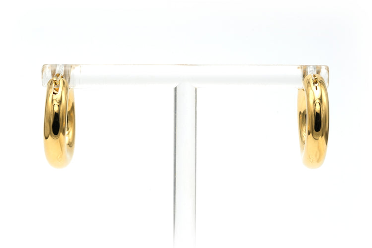 Boucles d'oreilles créoles contemporaines en or jaune 18k