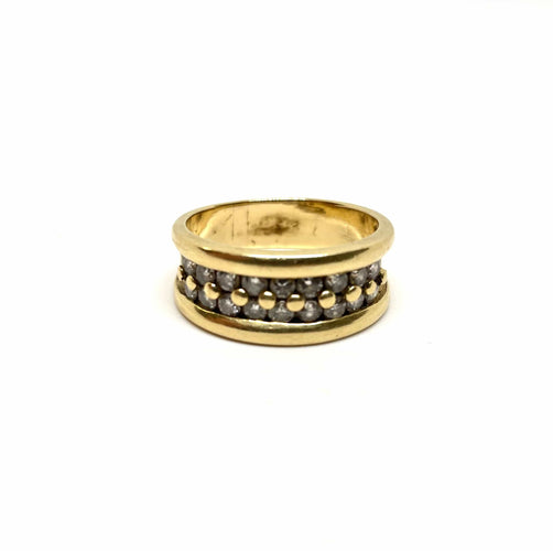Bague 57 Bague jonc or jaune diamants 0,72ct 58 Facettes