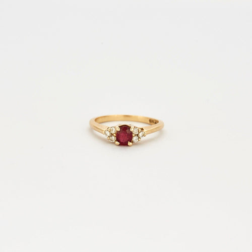 Bague 52 Bague solitaire rubis diamants 58 Facettes LP562