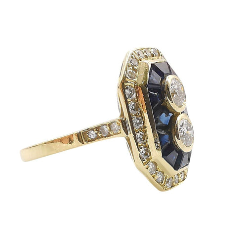 Bague 53 Bague vintage saphirs & diamants 58 Facettes