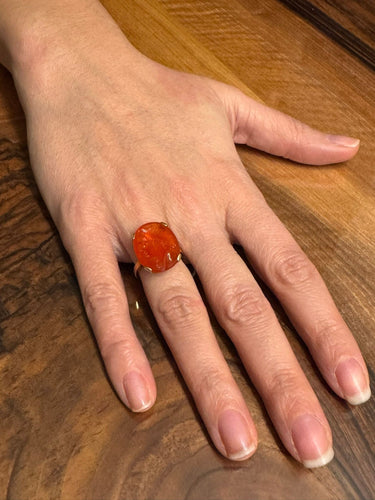 Bague 53.5 Bague intaille or et cornaline 58 Facettes
