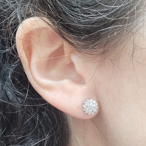 Boucles d'oreilles Boucles d'oreilles en or blanc 18 carats et diamants 58 Facettes PE551