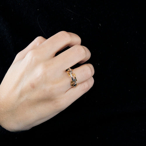 Bague 52 MELLERIO - Graphic - Bague or rose et blanc 58 Facettes J1WP463-0052