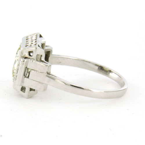 Bague 60 Bague Art Déco en platine avec diamants taille brillant et taille simple jusqu'à 2,30 ct 58 Facettes