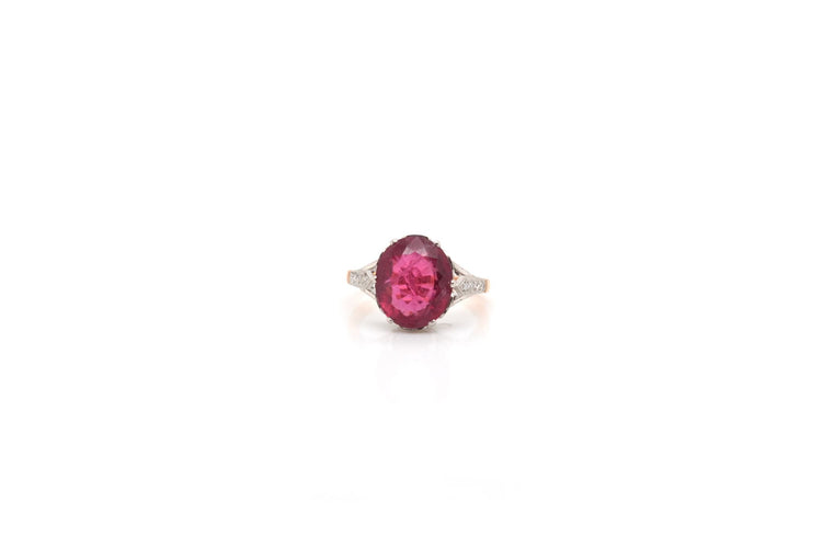 Bague 53 Bague Or blanc Platine Rubellite Diamants 58 Facettes 24222 - 23968