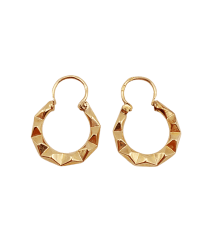 Boucles d'oreilles Petites créoles Art Déco or rose 58 Facettes A06265