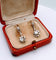 Boucles d'oreilles Dormeuses début XXème or rose platine diamants 58 Facettes